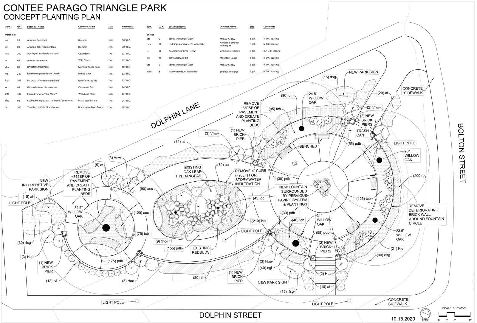 Concept Planting Plan Contee Parago Triangle Park